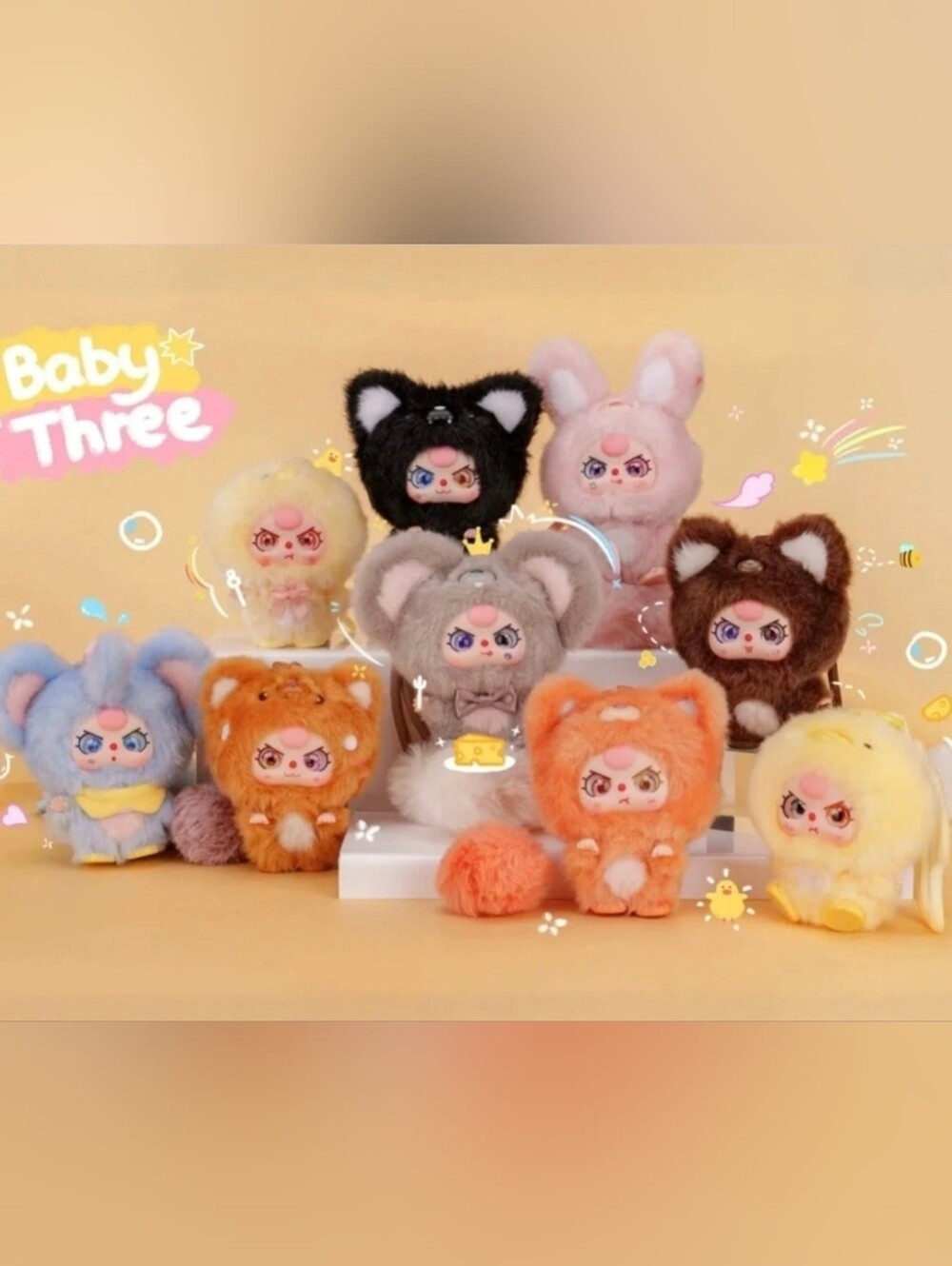 FULL CASE of 8 Baby Three Mini Hugs Confirmed Blind Box Set